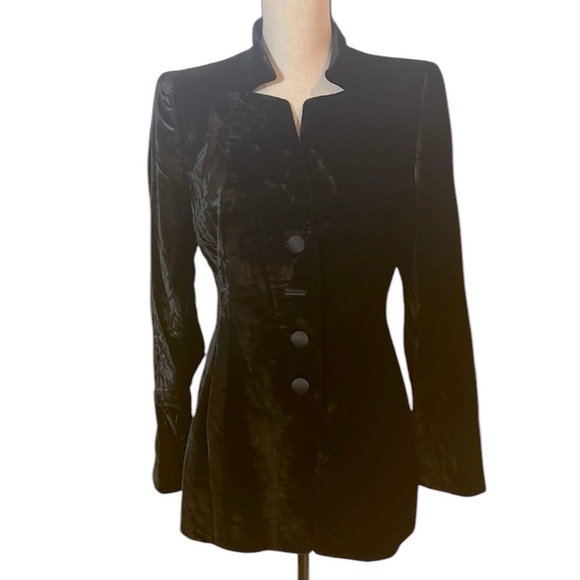 Akris Jackets & Blazers - AKRIS Black Velvet Button Jacket/Blazer Sz-8